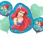 MPS MY PARTY SUPPLIERS® Set of 5 Princess Cutout Balloon with Heart Balloons and Round Princess Balloons, Princess theme foil Balloon Birthday and princess theme party, fairy theme balloons