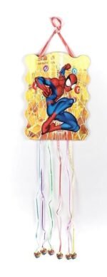 MPS MY PARTY SUPPLIERS Pull String Superhero Theme/Goodies Bag, Khoi Bag, Party Pinata, Multicolor, Kids Themed Birthday Party Supplies (Yellow)