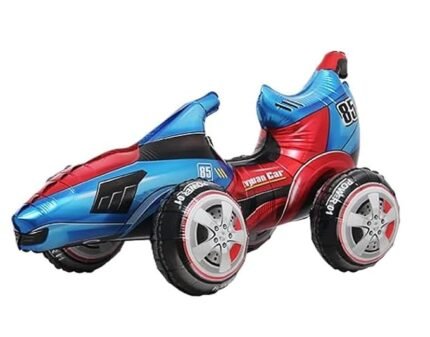 MPS My Party Suppliers Self Standing Racing Car Foil Balloon, Sports Car Balloons for kids Party Decoration, Racing Car Shape Foil Balloon, Car, Transportation Themed Parties (Blue-Red car)