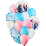 MPS MY PARTY SUPPLIERS® set of 16 Frozen Theme foil and latex Balloons for Decoration, Frozen Anna Elsa Theme Party, Balloons for Party Decoration, snowflakes Balloon, Princess Gift Ideas