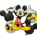 MPS MY PARTY SUPPLIERS® Set of 5 Metallic Foil Balloons, Mickey Mouse Party Decoration, Mickey Foil Balloons, Birthday balloon decoration set Mickey Theme decoration items