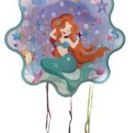 Aqua Princess Mermaid Theme Khoi Bag/Pinata,Party Pinata/Birthday Goodies Bag/Pull String Bag/Pull String Birthday Pinata/Under The sea Bag Handmade Bag,Mermaid Theme Decoration
