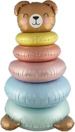 MPS MY PARTY SUPPLIERS® 116cm Circle Bear Balloon Kit, Teddy Bear Foil Balloon for Children's Birthday Party Decoration props, 3D Self Standing Foil Balloons, Animal Theme Balloon