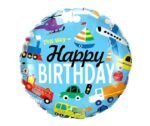 MPS MY PARTY SUPPLIERS® 1pc blue round balloon for Birthday Decorations, transport theme Printed balloon 18inch, birthday balloons, transport construction theme balloon decoration - Image 3