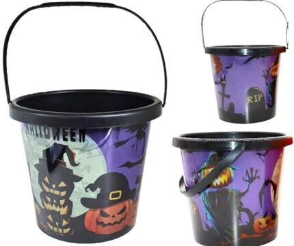 MPS My Party Suppliers 1 pc. Pumpkin Basket with Strap, Candy Jar, Pumpkin Candy Bucket/Basket Halloween Decor, Halloween Pumpkin Bucket Purple, Halloween Candy Basket for Kids, Halloween Decoration