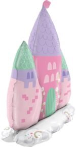 MPS MY PARTY SUPPLIERS® 1pc Self standing princess castle with 3 minarets & flag foil Balloon, Princess themed party supplies backdrop, Princess foil Balloons for decoration (castle balloon) - Image 3