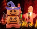 MPS My Party Suppliers Self Standing Halloween Pumpkin Foil Balloons, 58 inch Self Standing Pumpkin face with Hat Balloon, Pumpkin Ghost Party Decoration, Giant Halloween Party Balloon - Image 2