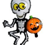 MPS My Party Suppliers Halloween Skeleton Foil Balloons, 63 * 86cm Skeleton and Pumpkin Balloons, Horror/Scary Halloween Decorative Balloon, Ghost Balloons, Horror theme