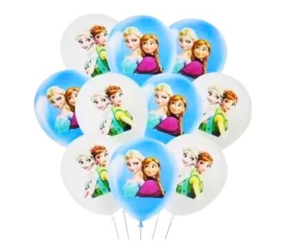 MPS MY PARTY SUPPLIERS® 10pcs Frozen Theme latex Balloons for Decoration, Frozen Anna Elsa Theme Party, Balloons for girls Party Decoration, Cartoon latex Balloon, Princess Gift Ideas (white-blue)