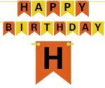 MPS MY PARTY SUPPLIERS® 1pc Construction theme red and yellow color happy birthday banner with excavator cut outs, kids birthday decor ideas at home (yellow-red) - Image 2