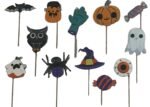 My Party Suppliers 12 PCS Halloween Photo PropsHalloween Paper ohoto Boot Pumpkin Shull Hat Bat Ghost Spider Paper Props - Image 2