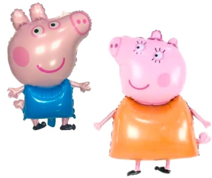 MPS MY PARTY SUPPLIERS® 24pcs peppa pig balloon decoration kit, peppa pig balloon for birthday decoration, peppa pig family foil balloon (pink 3) - Image 5