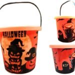 MPS My Party Suppliers 1 pc. Pumpkin Basket with Strap, Candy Jar, Pumpkin Candy Bucket/Basket Halloween Decor, Halloween Pumpkin Bucket Orange, Halloween Candy Basket for Kids, Halloween Decoration