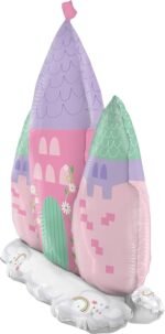 MPS MY PARTY SUPPLIERS® 1pc Self standing princess castle with 3 minarets & flag foil Balloon, Princess themed party supplies backdrop, Princess foil Balloons for decoration (castle balloon) - Image 4