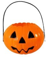 MPS My Party Suppliers 1pc Halloween Orange Pumpkin Candy Basket/Bowl, Pumpkin Face Candy Bucket for Kids, Pumpkin Candy Holder Decoration, Pumpkin Candy Basket, Halloween Decor - Image 3