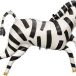 MPS MY PARTY SUPPLIERS® 1pc 36inch Zebra foil balloon for kids, Jungle safari theme decorations, Cute animal foil balloons Jungle animal safari balloons, Zebra balloon
