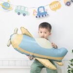 4D Matte Plane Balloons For Transportation Airplane Helicopter Party Supplies Adventure Decoration, 4 Pack Cartoon Flying Plane Fighter Copter Aircraft Mylar Balloons Fighter Jet Airplane Balloons - Image 4