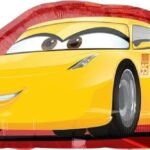 MPS My Party Suppliers 1pc Self standing Cars 3 Cruz Ramirez Foil Balloon, Yellow Car Balloons for kids Party Decoration, Car Shape Foil Balloon, Car, Transportation Theme, Baby shower decor