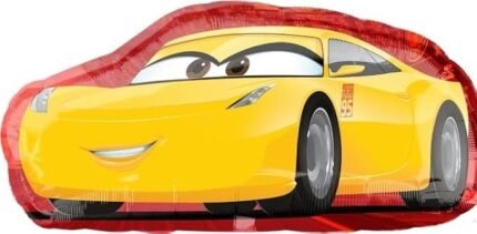 MPS My Party Suppliers 1pc Self standing Cars 3 Cruz Ramirez Foil Balloon, Yellow Car Balloons for kids Party Decoration, Car Shape Foil Balloon, Car, Transportation Theme, Baby shower decor