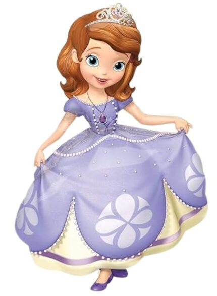 MPS MY PARTY SUPPLIERS® 1pc Princess foil Balloon, Princess themed party supplies, Princess foil Balloons, Princess Balloons for decoration, round balloons, Princess theme backdrop (purple)