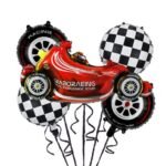 MPS MY PARTY SUPPLIERS® Race Car Balloons Tire Balloon Car Wheel Balloons Baby Shower Kids Two Fast Speedy Race Car Themed Birthday Party Decor Supplies 5 Pcs Kit