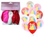 MPS My Party Suppliers 10pcs Princess latex balloon big size, birthday decor princess theme, red, pink balloons, cindrella balloons, princess balloons girls party decoration, latex princess balloon