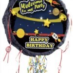 Thick Roung Outer Space Theme Pinata,Pull String Pinata Outer Space Khoi Bag/Outer Space Theme Decoration, Space Pinata, Space khoi Bag