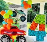 MPS My Party Suppliers set of 9 Self standing Red Monster Racing Car Foil Balloon, Car Balloons for kids Birthday Party Decoration, Monster Car Shape Foil Balloon, Car, Transportation Themed - Image 2