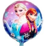MPS MY PARTY SUPPLIERS® 1pc Princess foil Balloon, Princess themed party supplies, Princess foil Balloons, Princess Balloons for decoration, round balloons, Princess theme backdrop (blue-pink)
