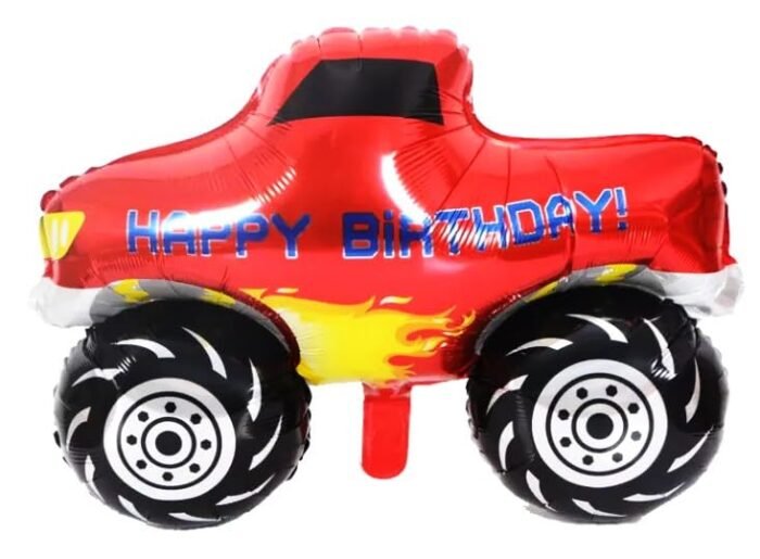 MPS My Party Suppliers set of 9 Self standing Red Monster Racing Car Foil Balloon, Car Balloons for kids Birthday Party Decoration, Monster Car Shape Foil Balloon, Car, Transportation Themed - Image 3