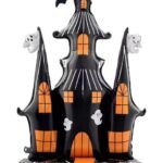 MPS My Party Suppliers Self Standing Halloween Foil Balloons, 58 inch Self Standing Haunted House foil balloon, Spooky Horror Theme Party Balloons, Giant Halloween Party Balloon Decoration