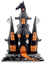 MPS My Party Suppliers Self Standing Halloween Foil Balloons, 58 inch Self Standing Haunted House foil balloon, Spooky Horror Theme Party Balloons, Giant Halloween Party Balloon Decoration