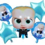 MPS MY PARTY SUPPLIERS® Set of 5 cartoon character boss baby foil balloons decorations, cartoon balloons for decoration, cartoon character balloon decoration ideas, cartoon theme (blue)