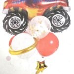 MPS My Party Suppliers set of 9 Self standing Red Monster Racing Car Foil Balloon, Car Balloons for kids Birthday Party Decoration, Monster Car Shape Foil Balloon, Car, Transportation Themed