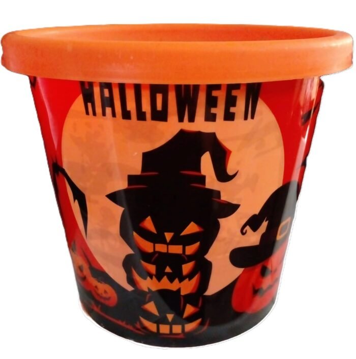 MPS My Party Suppliers 1 pc. Pumpkin Basket with Strap, Candy Jar, Pumpkin Candy Bucket/Basket Halloween Decor, Halloween Pumpkin Bucket Orange, Halloween Candy Basket for Kids, Halloween Decoration - Image 2