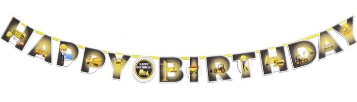 Construction Birthday Party Supplies Banner, Construction Party Supplies Decoration, for Boys Birthday Baby Shower Engineering Theme Party Favors. - Image 1