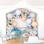 MPS MY PARTY SUPPLIERS® 1Pc Self-Standing Walking Animal Foil Balloon, Animal Balloon, Animals with Roller wheels balloons For Kids Birthday, animal jungle theme decor (blue green dinosaur 31*43inch) - Image 2