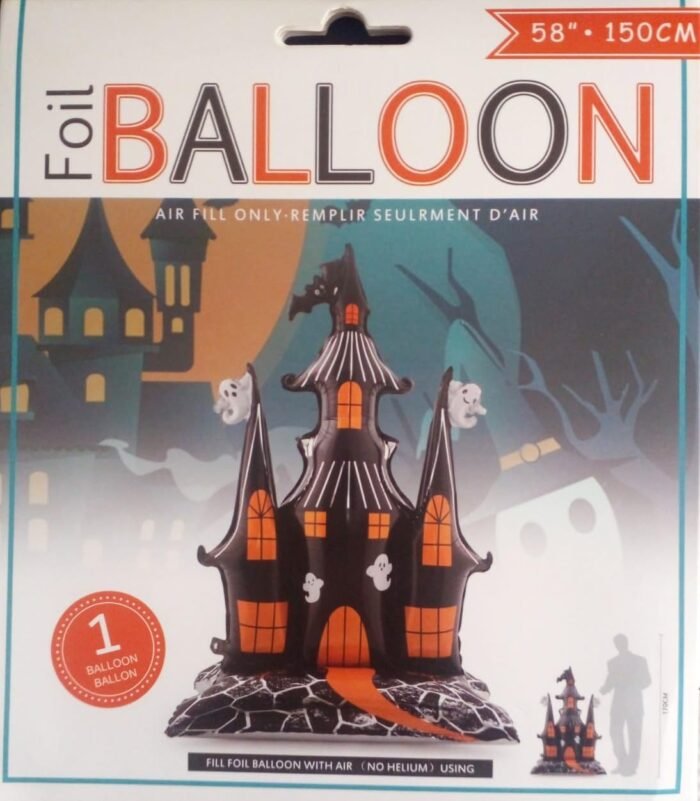 MPS My Party Suppliers Self Standing Halloween Foil Balloons, 58 inch Self Standing Haunted House foil balloon, Spooky Horror Theme Party Balloons, Giant Halloween Party Balloon Decoration - Image 2