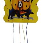 Yellow Cartoon Birthday Pi®ata Pull String Pinata/Birthday Khoi Bag/Boys Theme Decoration/Cartoon Pinata/Pull String Loot Bag