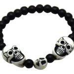 MY PARTY SUPPLIERS Skull Shaped Stretch Bracelet for Men and Women/Halloween Skull Bracelet Skull Head Wrist Chain White Wrist Cuff Bracelets