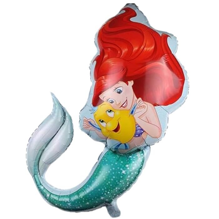 MPS My Party Suppliers Set of 5 Ariel Mermaid Foil Balloons for Kids, Disney Princess Balloons, Girls Party Decoration, Baby Shower Theme (Mermaid), Cartoon character Ariel balloons - Image 2