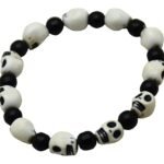 MY PARTY SUPPLIERS  Skull Shaped Bracelet for Halloween/Halloween Skull Bracelet Skull Head Wrist Chain White Wrist Cuff Bracelets