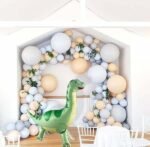 MPS MY PARTY SUPPLIERS® 1Pc Self-Standing Walking Animal Foil Balloon, Animal Balloon, Animals with Roller wheels balloons For Kids Birthday, animal jungle theme decor (green dinosaur 35 * 41inch) - Image 3