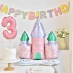 MPS MY PARTY SUPPLIERS® 1pc Self standing princess castle with 3 minarets & flag foil Balloon, Princess themed party supplies backdrop, Princess foil Balloons for decoration (castle balloon) - Image 8
