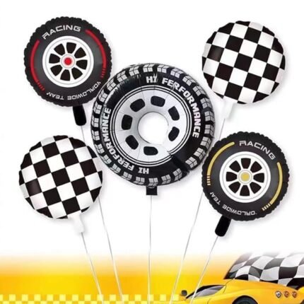 5pcs Motor Racing Foil Balloon Car Birthday Decor Boys Race Car Dirt Bike Hot Wheel Party Supplies Lightning Mcqueen Theme Racing Car Birthday Decoration