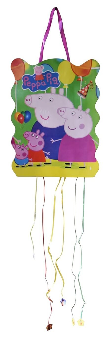 Pig Family Birthday Pinata/Happy Birthday Print Pull String Pinata For Birthday Party/Party Pinata/Birthday Goodies Bag/Pull String Bag/Boy Girl Theme Party Decoration