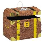 3D Pirate Treasure Chest 3D Pinata for Birthday, Pirate Khoibag for Pirate Themed Birthday Decorations, Pirates Party Decorations and Favors for Boys-Great 3D Hanging Decoration, Pirate Paper Pinata