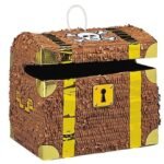 3D Pirate Treasure Chest 3D Pinata for Birthday, Pirate Khoibag for Pirate Themed Birthday Decorations, Pirates Party Decorations and Favors for Boys-Great 3D Hanging Decoration, Pirate Paper Pinata