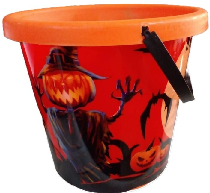 MPS My Party Suppliers 1 pc. Pumpkin Basket with Strap, Candy Jar, Pumpkin Candy Bucket/Basket Halloween Decor, Halloween Pumpkin Bucket Orange, Halloween Candy Basket for Kids, Halloween Decoration - Image 3