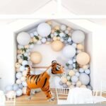 MPS MY PARTY SUPPLIERS® 1Pc Self-Standing Walking Animal Foil Balloon, Animal Balloon, Animals with Roller wheels balloons For Kids Birthday, animal jungle theme decor (orange black tiger 33*36inch) - Image 5